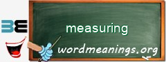 WordMeaning blackboard for measuring